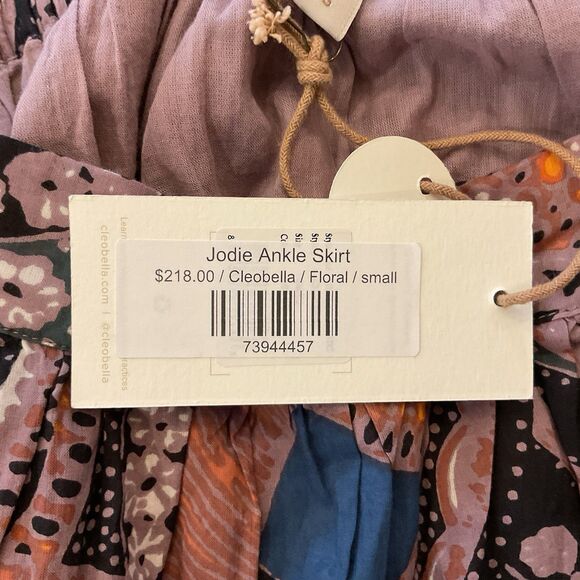 Cleobella Jodie Ankle Skirt Mirage Print Organic Cotton Boho Maxi S NWT $218 - Picture 6 of 9
